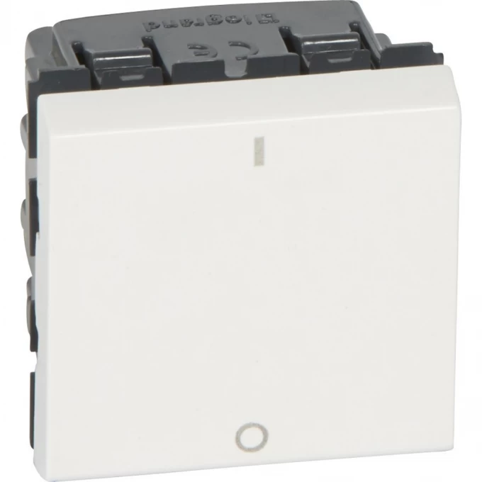 Выключатель LEGRAND Mosaic двухполюсный 2 модуля 16 AX белый 077050 Выключатель LEGRAND Mosaic двухполюсный 2 модуля 16 AX белый 077050
