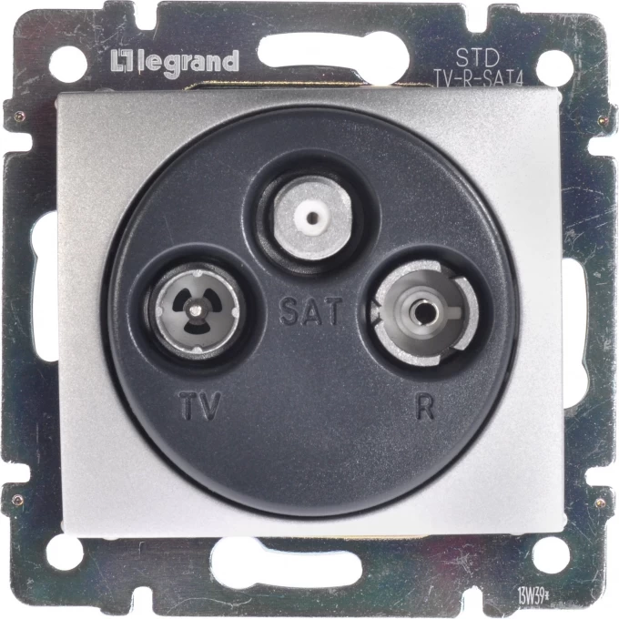 Розетка LEGRAND TV-FM-SAT двухкабельная Valena звезда 1.5 дБ 2400 МГц алюминий 770210 Розетка LEGRAND TV-FM-SAT двухкабельная Valena звезда 1.5 дБ 2400 МГц алюминий 770210