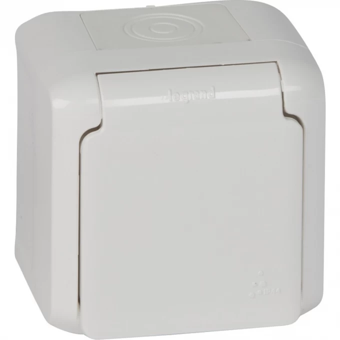 Розетка LEGRAND 2К+З с защитными шторками 16 A 250 В Quteo IP 44 белый 782321