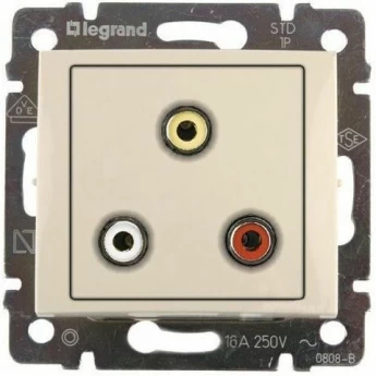 Тройная розетка LEGRAND RCA Valena слоновая кость